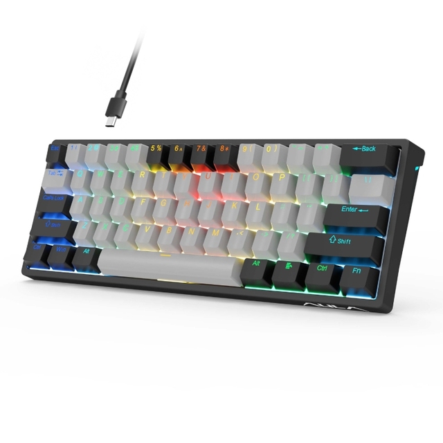 New Arrivals Wholesale Price for AULA F3261 Type-C Wired Hot Swappable 61 Keys RGB Mechanical Keyboard