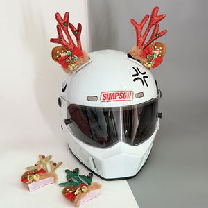 Serre-tête en forme de bois de <span class=keywords><strong>renne</strong></span> à paillettes pour fêtes de Noël, accessoires de décoration pour casque de <span class=keywords><strong>moto</strong></span> et de Noël - Product Image 1