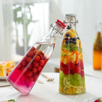 Bouteille d'alimentation en verre, serrure vintage pour thé, 500ml, 1 mèche, 1000ml, 2 litres