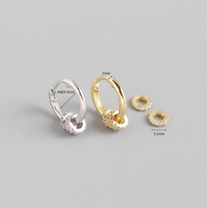 NOVITÀ 2022 Orecchini Minimalisti in Argento Sterling 925 per Donne, Set di Orecchini a Cerchio Pendenti Placcati Oro con Piccoli Diamanti CZ Fai-da-Te - Product Image 5