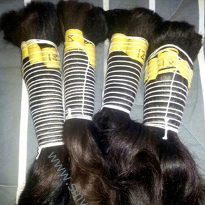 Remy Hair Model 31 Single Donor Raw Natural Remy Grade Soft Smooth <b>Braided</b> Bulk Machine Double Weft Human Hair India Packaging - Product Image 1