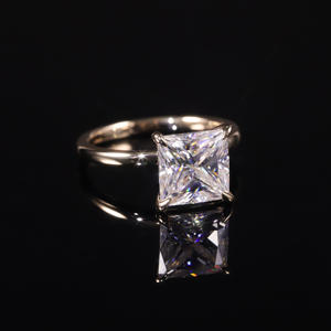 Anillo <span class=keywords><strong>de</strong></span> Moissanita <span class=keywords><strong>de</strong></span> Oro <span class=keywords><strong>de</strong></span> <span class=keywords><strong>14</strong></span> Quilates con Certificado GRA, Corte Princesa <span class=keywords><strong>de</strong></span> 3.5ct, <span class=keywords><strong>Diamante</strong></span> <span class=keywords><strong>de</strong></span> Moissanita Real Sólido, Fábrica <span class=keywords><strong>de</strong></span> Joyería <span class=keywords><strong>de</strong></span> Alta Gama AU585 - Product Image 3