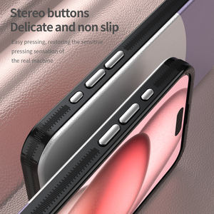 Caja a prueba de golpes con marco metálico TPU + PC magnética con sensación de piel cepillada armadura resistente barata al por mayor para 15 Pro Max - Product Image 5