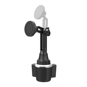 <b>Car</b> Cup Holder Phone Mount Magnetic 15W Wireless Charging <b>Clip</b> On Instrument Panel Universal Black Silver - Product Image 1