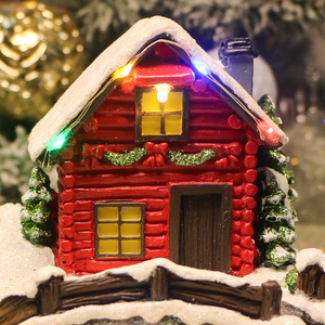 Village de Noël animé pré-éclairé avec lumières LED musicales, scène en résine, Père Noël, fée, sculpture de neige pour enfants, jouet décoratif de vacances - Product Image 4