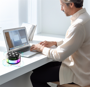 Loa không dây tiếng ồn Trắng ngủ màn hình đầy màu sắc LED môi trường xung quanh ánh sáng ban đêm cạnh giường ngủ mini hệ thống âm thanh - Product Image 6