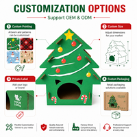 Grattoir pour chat de luxe, grand, moderne et classique, en forme de sapin de Noël, en carton ondulé écologique, emballé en carton, design détachable