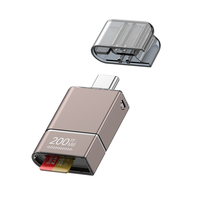 JAYA JY-G27 Type-C OTG V30 Pembaca Kartu TF Eksternal Kecepatan Tinggi 200MB/s Adaptor Kartu Memori Aluminium Alloy untuk Laptop/Ponsel/Tablet