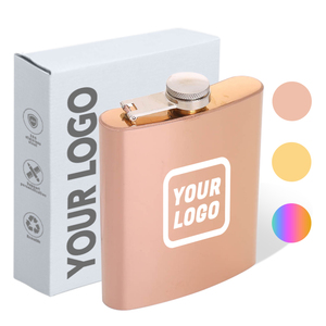 Mini flacon de poche portable avec logo personnalisé, 8 oz, en acier inoxydable argenté, pot à vin, bouteille à <span class=keywords><strong>whisky</strong></span> anti-fuite pour le camping et les voyages - Product Image 1