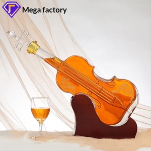Bouteille de verre vide en forme de violon ou de guitare de 750 ml, personnalisable avec logo et décoration, pour vodka, brandy, <span class=keywords><strong>tequila</strong></span> - Product Image 2