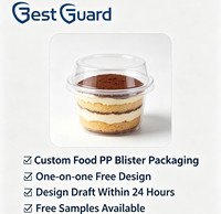Barquette en plastique transparente de qualité alimentaire sur mesure pour cupcakes, barquette d'emballage jetable pour pâtisserie, thermoformée sous vide