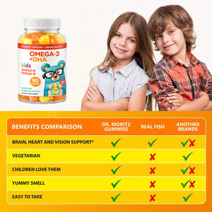 Gummies Oméga <span class=keywords><strong>3</strong></span>-6-9+DHA pour Enfants avec <span class=keywords><strong>Huile</strong></span> <span class=keywords><strong>de</strong></span> Chia et Algues pour Enfants <span class=keywords><strong>de</strong></span> 2 ans et plus et Adultes, 90 Comprimés, Végétarien, pour le Soutien du Cerveau et <span class=keywords><strong>de</strong></span> l'Immunité - Product Image 3