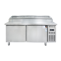 Peralatan Restoran Komersial Freezer Stainless Steel dengan Pendinginan Suhu Tunggal untuk Pajangan Makanan