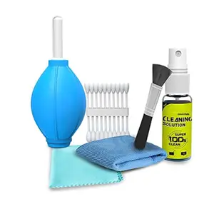 Professional 6-in-1 Cleaning Kit for Cameras & Sensitive Electronics Air Blower Cleaning Brush Cleaning Solution