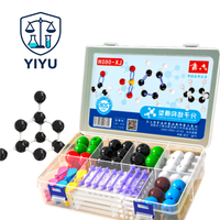 Kit de modelo de estructura molecular de átomos, 208 piezas, modelo de enlace atómico con bolas de colores para la enseñanza de química en escuelas secundarias y preparatorias