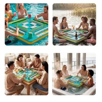 Table de Mahjong Octogonale Pliable Flottante Style Américain en EVA avec Sac de Transport Personnalisable pour 4 Joueurs