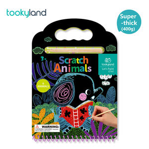 スクラッチ-木製スタイラスレインボーミニノートスクラッチマジックノートがセットされた動物アートノート - Product Image 2