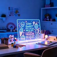 Tableau blanc alimenté par USB, tableau d'écriture en acrylique, marqueur couleur, tableau de dessin lumineux LED, cadeau créatif pour bureau, commande en gros pour magasin