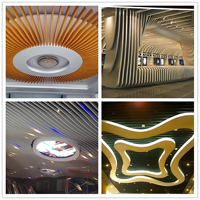 Plafond suspendu CE en U pour bâtiments multi-étages, panneaux muraux pour appartements, plafond métallique ondulé, designs de faux plafonds pour magasins