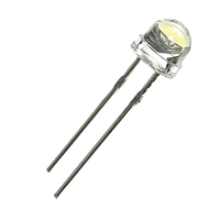 Diodes LED 5mm F5 20000mcd Super Lumineuses 6500K Blanc Froid en Forme de Chapeau de Paille, 0.75W, Broches Courtes, Lentille Transparente, 3V