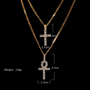 <b>Copper</b> inlaid zircon cross zircon Anhe pendant Ha set cross-flow men's jewelry - Product Image 3