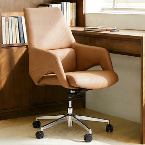 Chaise de bureau ergonomique confortable 360 °   Chaise de direction pivotante avec base en aluminium à 5 étoiles pour la maison et le bureau - Product Image 6