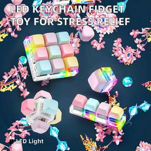 Precio de fábrica Llavero LED con tecla mecánica, Clicker Fidget, Llavero de teclado, Novedoso Juguete de Plástico para Aliviar el Estrés - Product Image 2
