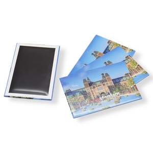 Aimant de réfrigérateur personnalisé en métal argenté, sur mesure, pour la promotion de pays et de villes - Product Image 1