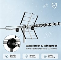 Antenne Yagi extérieure WC-338H-03UV à gain élevé, 13 éléments, UHF VHF, longue portée, pour télévision numérique, étanche, montage sur poteau SMA