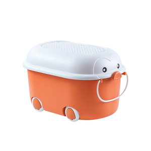 Fashion Cute Animal Design Wholesale With Wheels And lids For Sundries Kids Toys PP Containers Decorative Boxes Plastic Storage