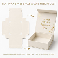 Boîte cadeau magnétique en kit, emballage cosmétique pliable, économie sur les frais de transport, coins pré-collés, montage facile, taille personnalisée