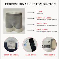 Boxers pour hommes en coton et élasthanne avec logo imprimé personnalisé, légers, respirants, avec ceinture élastique, pour tous les jours, toutes saisons