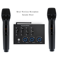 Micrófono Inalámbrico Profesional de Metal, Sistema de Karaoke, Mezclador, Receptor, Micrófonos Dobles, HD ARC Óptico, BT 5.0, Smart TV, Cine en Casa, PC