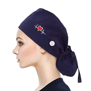 נשים סקראבס כובעי מתכוונן כותנה מוצק הדפסת כובעי כובעי זיעה סופגת באיכות גבוהה