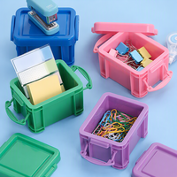 Boîte de rangement de bureau PP mini personnalisable, organiseur portable pour pilules, notes autocollantes, papeterie, petits objets divers, conteneur de bureau