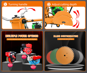 180 мм Глубина бензиновый дизельный двигатель дорожный резак бетонопила алмазный резак для бетонной дороги - Product Image 5