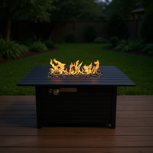 Tavolo Braciere in Acciaio per Esterni a Gas Propano o Naturale, Design Moderno con Coperchio, Autoportante con Superficie Verniciata a Polvere - Product Image 2