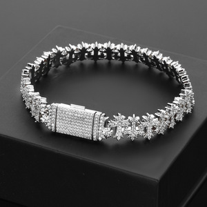 Stylish Flip Cover Cross Maple Leaf Chain Trendy Versatile Zircon Necklace <b>Men</b> High End Jewelry Set - Product Image 6
