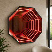 En gros, Panneau miroir LED néon personnalisé, Boîte lumineuse miroir infini, Décoration murale en acrylique avec bande LED pour Magasin, Centre commercial, Bar, Club