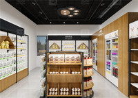 Étagères de présentation d'accessoires d'animalerie Littlest personnalisées meubles pour aliments pour animaux de compagnie décoration de luminaire de magasin de détail conception d'affichage d'animalerie