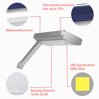 Lampe à détecteur solaire LED 800LM 48led Ampoule avec poteau réglable Lampe murale de cour étanche Sécurité Garage Eclairage extérieur