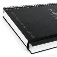 Planificateur d'entraînement et journal de suivi A5 personnalisé en cuir avec spirale, pour le suivi des objectifs de remise en forme et des progrès nutritionnels