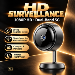 Caméra de sécurité portable A14 Mini 1MP, Wi-Fi double bande 2.4G & 5G, point d'accès 50M, vision nocturne IR, détection de mouvement - Product Image 1