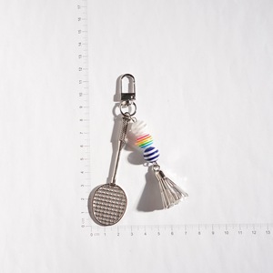 Porte-clés en alliage de zinc de dessin animé de badminton à faire soi-même, petit cadeau créatif, pendentif de sport avec corde et design de petite <span class=keywords><strong>raquette</strong></span> - Product Image 5