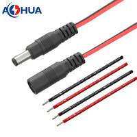 2.1 2.5mm DC 5521 5525 Mâle Femelle DC Connecteur Plug 2-Core Wire Open End Cable 0.1 0.25 0.5 1m 2464 18 20 22 AWG
