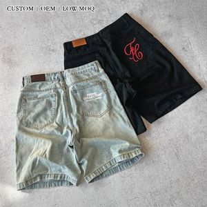 Pantalones Cortos Vaqueros Vintage Personalizados para Hombre con Llavero, Estilo Urbano, Logotipo Bordado, <span class=keywords><strong>OEM</strong></span>, MOQ Bajo, Venta al por Mayor - Product Image 2