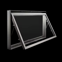 Ventes en gros de fenêtres à auvent isolantes thermiquement, cadre en aluminium, fenêtres à auvent insonorisées