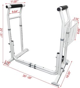 Barre <span class=keywords><strong>de</strong></span> sécurité autonome pour <span class=keywords><strong>toilettes</strong></span>, support <span class=keywords><strong>de</strong></span> sécurité pour salle <span class=keywords><strong>de</strong></span> bain 300 lbs, barre d'appui sans outil avec panier <span class=keywords><strong>de</strong></span> rangement pour seniors et personnes à mobilité réduite - Product Image 3