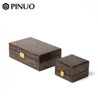 Boîte à bijoux vintage PINUO, doublure en velours rouge et fermoir doré, boîte antique en bois, boîte de rangement pour bijoux, organisateur pour bijouterie