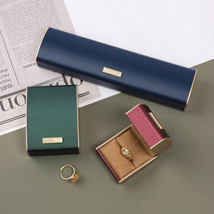 Tốt nhất bán thiết kế mới kim cương nhẫn trang sức hiển thị Hộp chuỗi trang sức đóng gói trường hợp PU da Vòng cổ mặt dây chuyền tổ chức hộp - Product Image 5